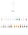 Color swatch chart with various colors of Bijout glass on a white background