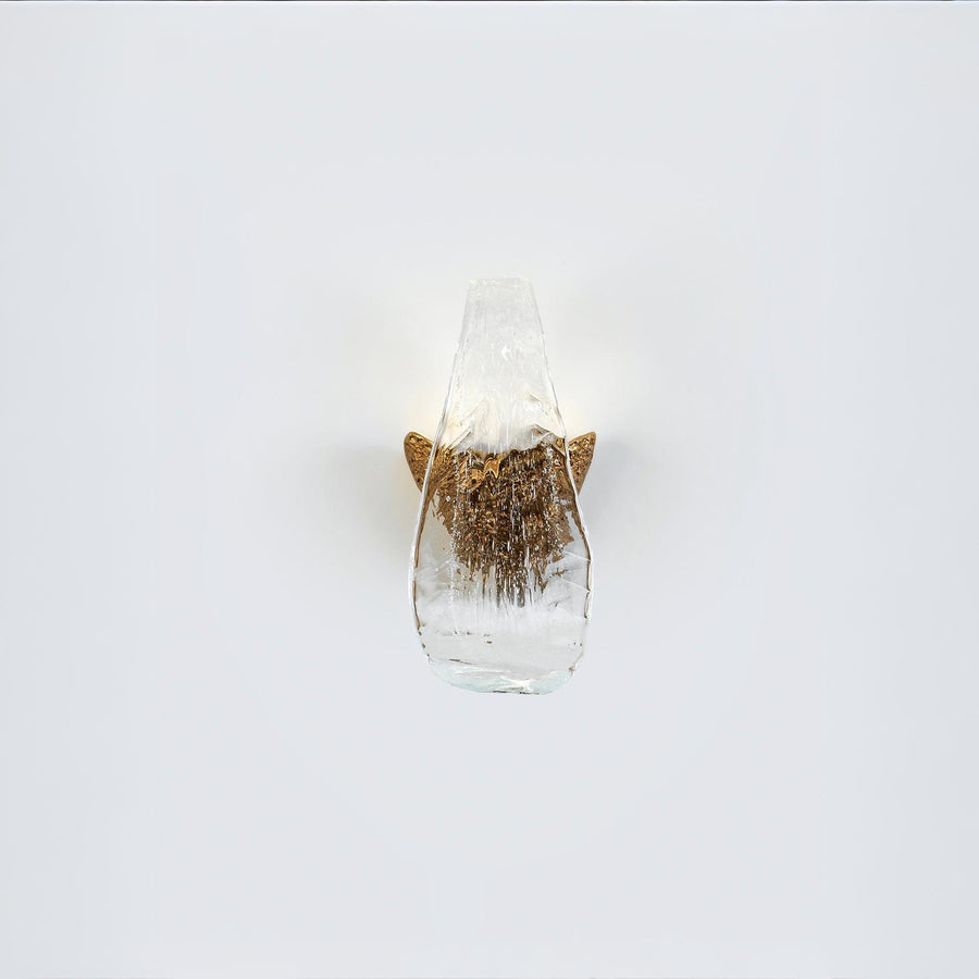 Close up of a wall light like flowing water on a white background