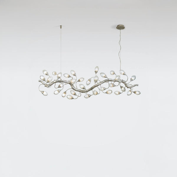 Chandelier with branch-like design on a white background