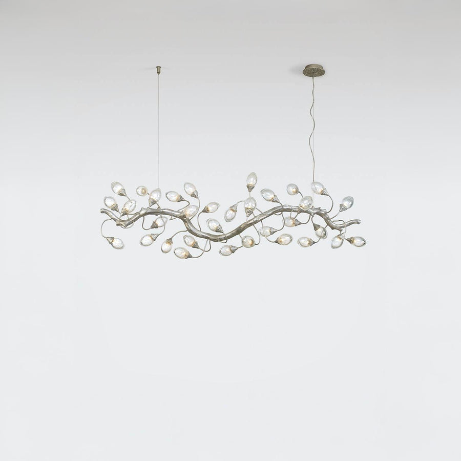 Chandelier with branch-like design on a white background