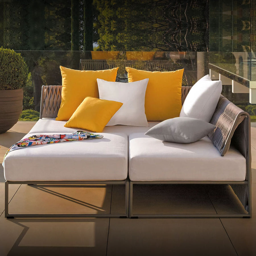 Sifas Kalife collection of sofa seating with ottomans at exterior available at Spacio India for luxury home Outdoor Furniture decor collection