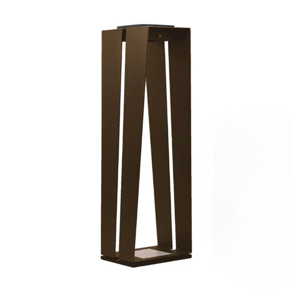 Brown metal solar lamp on a white background  by Les Jardins available at Spacio retail stores in Mumbai & Kolkata. 