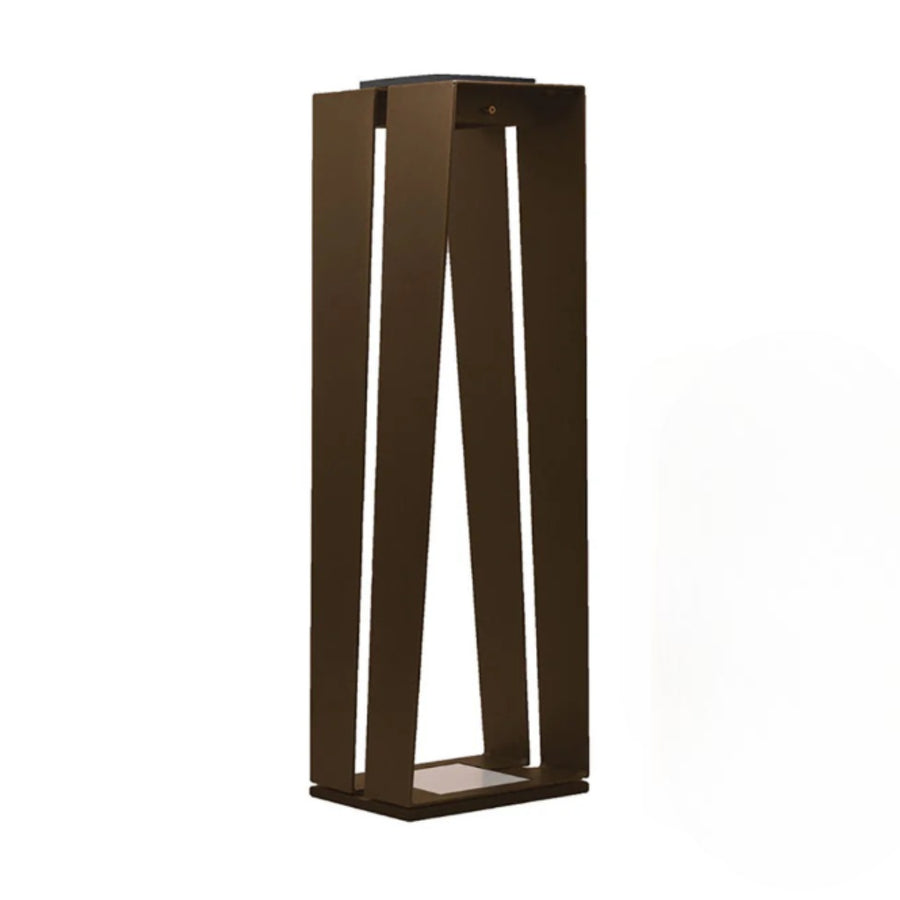 Brown metal solar lamp on a white background  by Les Jardins available at Spacio retail stores in Mumbai & Kolkata. 