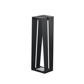 Black metal solar lantern on a white background