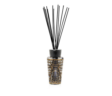 A gold and black Baobab Arabian Nights Diffuser on a white background available at Spacio India for luxury home decor collection of Candles & Frangrace.