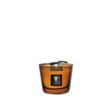 A Baobab Cuir De Russie Candle Max 10 MAX10CUR with a black lid on a white background.