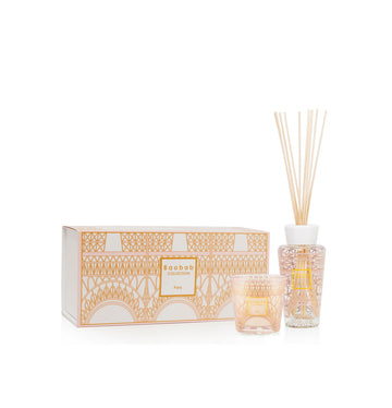 A Baobab Paris My First Baobab TOTEMMSSI fragrance diffuser and scented candle set in a box inspired by Paris.