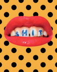 A luxury Londonart wallpaper poster with the word shit written on it.