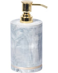 Introducing the exquisite SV Casa Toro Collection; a stunning marble soap dispenser with a touch of elegance, now featuring a sleek brass handle.