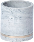 A grey marble planter from the SV Casa Toro Collection with a gold trim.