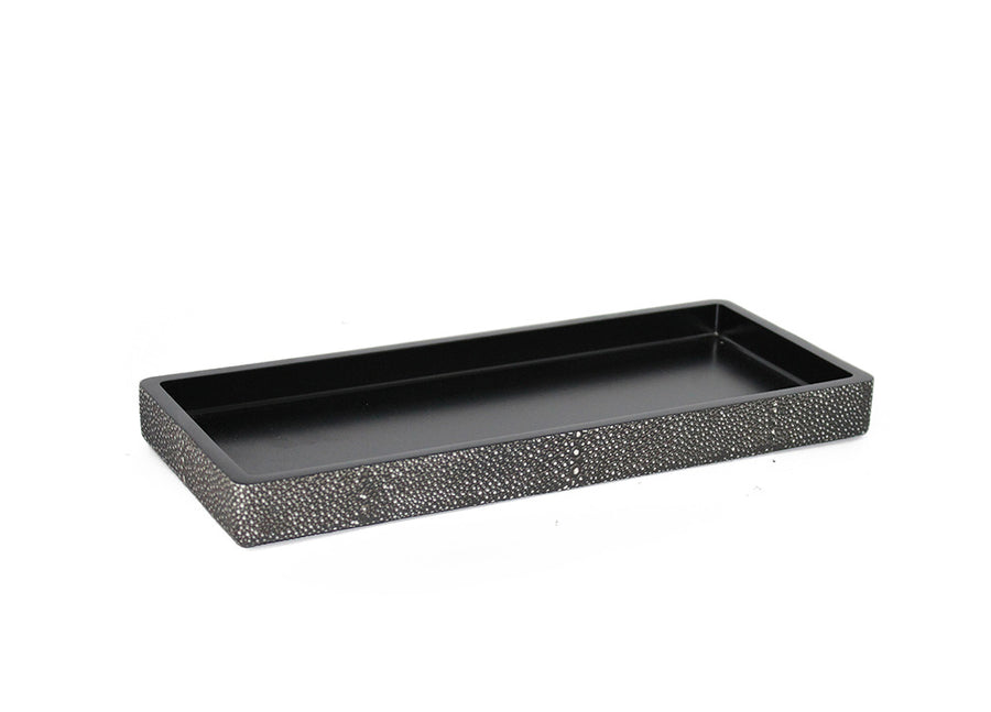 A luxurious Bath Set Sam Black SVPS04 4pc Set tray on a white background by SV Casa.