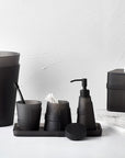 Stylish SV Casa black bathroom accessories on a white surface.