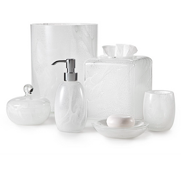 Curated Collection's LZ Collection Bath Set Bianca, on a white background, is perfect for luxury bathroom decor.