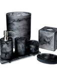 The SV Casa brand offers the Bath Set Shan Black SVPS15 4pc Set, which includes a vanity tray.