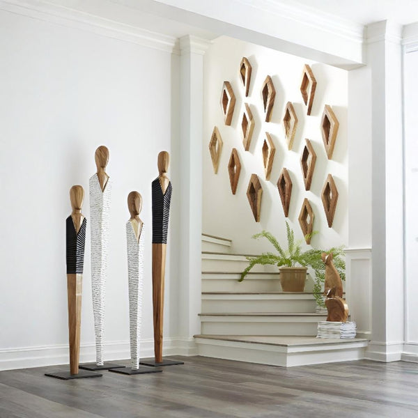 PC Male Female Floor Wood Sculpture