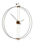 A Clock Nomon Barcelona BAR with a natural walnut wood frame and minimalist design.