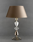 Amelie table lamp by Italamp featuring crystal and white/nickel metal, blending classic elegance with modern design. Perfect for luxury interiors.