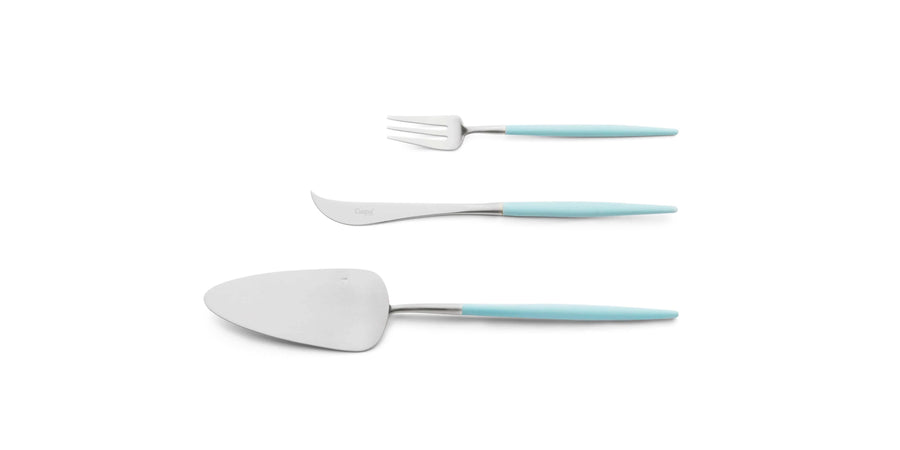 Cutipol Goa red matt stainless steel finish, black resin handles, and minimalist design for a luxurious dining experience -  3pcs Dessert servers