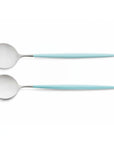 Cutipol Goa red matt stainless steel finish, black resin handles, and minimalist design for a luxurious dining experience - 2pc salad servers