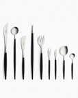 Cutipol Goa black matt stainless steel finish, black resin handles, and minimalist design for a luxurious dining experience - 9pc sets