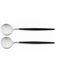 Cutipol Goa black matt stainless steel finish, black resin handles, and minimalist design for a luxurious dining experience - 2pc salad server set