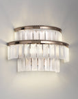 Charles Collection suspension lamp by Italamp featuring gold nickel finish, satin glass elements, and leather accents, epitomising Italian luxury lighting design. A Charles wall sconce on a white background. 