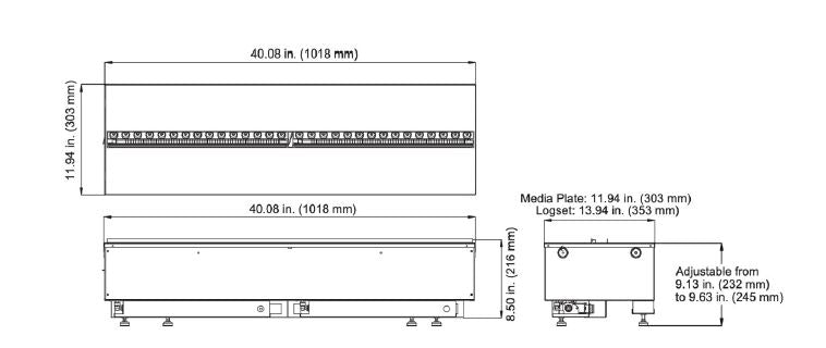 Water Vapour 1000 LED Metal Bed Kit Deluxe Fireplace | Spacio