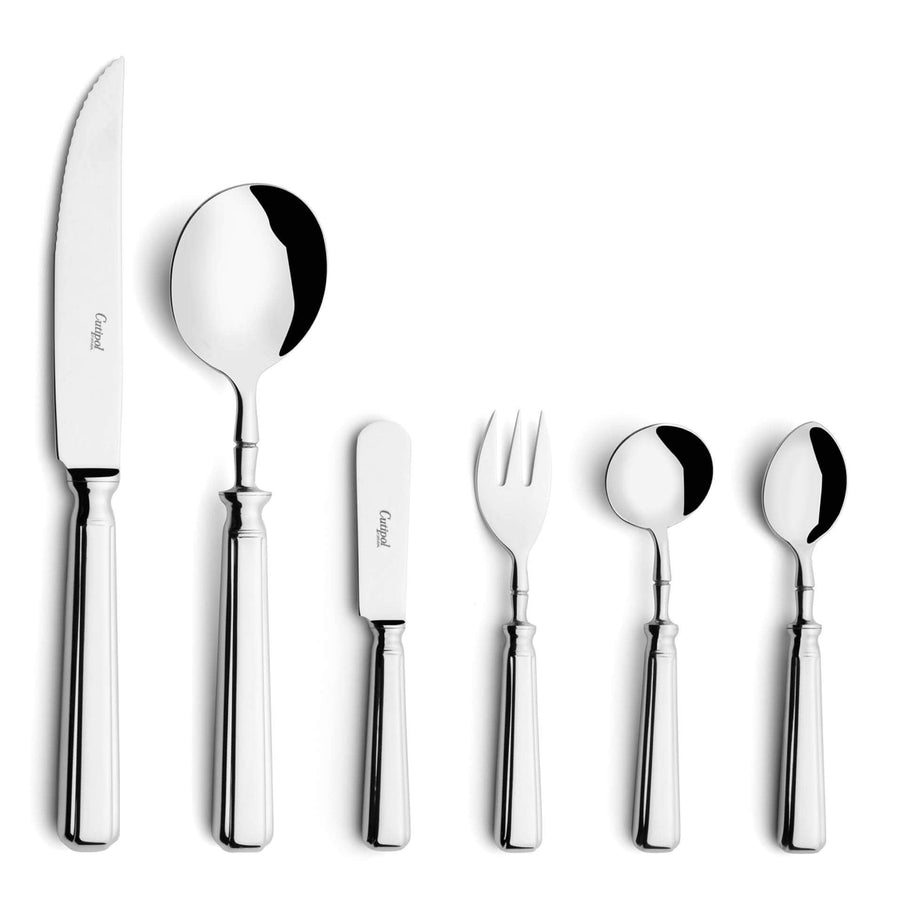 Cutipol Piccadilly Cutlery collection featuring round, ergonomic lines,  for elegant dining experiences - 6 pcs in polished stainless steel finish