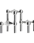 Nagel Candle Holder Black Chrome 3 pack
