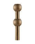 A single decorative metal vase or finial with two rounded bulb sections and cylindrical stems, shown on a plain white background.