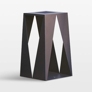 Modern geometric solar lantern on a white background