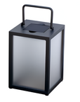 Black square solar lantern on a white background