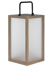 Square solar lantern with a handle on a white background