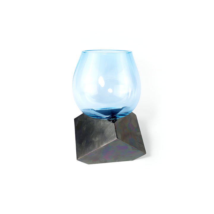 Vanessa Mitrani Cut Cube Ice Blue Vase 1
