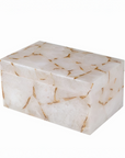 Rock crystal rectangular box on a white background