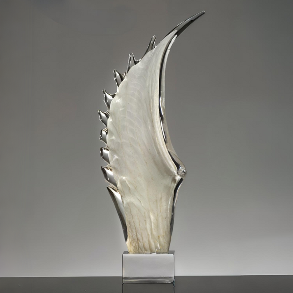 Wing Big White Gold Crystal Sculpture