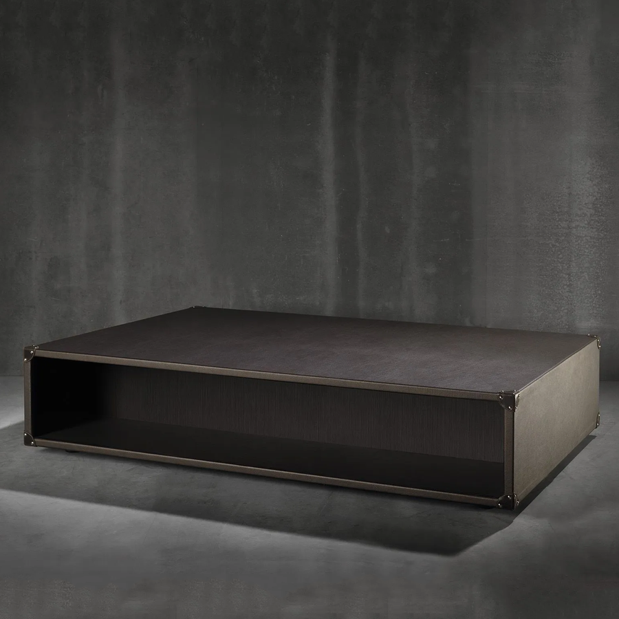 Coleccion Alexandra Compass Black Center Table on a Grey surface for luxury home decor collection of indoor furniture.