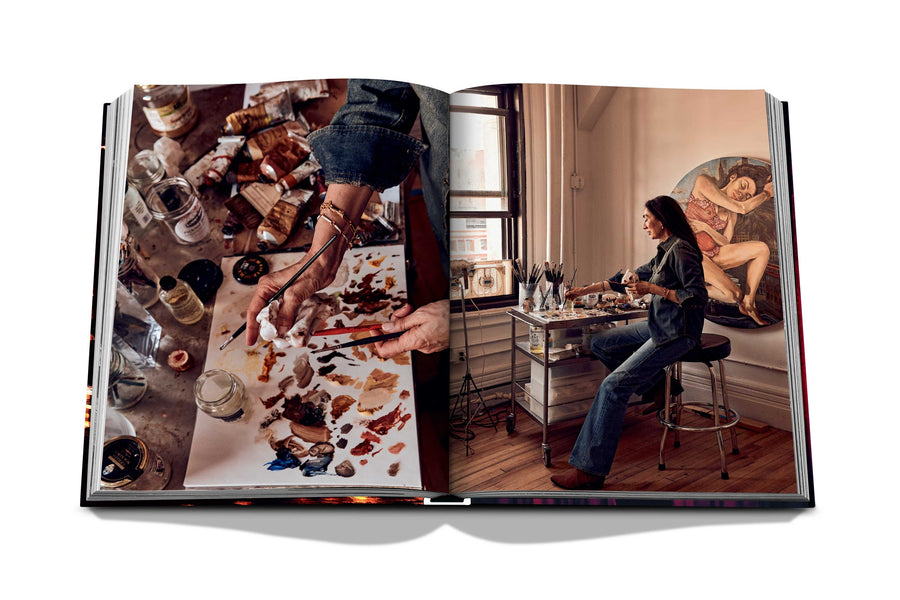 Assouline New York Chic coffee table book displaying photos of a Painter & her color palette on white back ground available at Spacio India for luxury home decor accessories collection of Travel Coffee Table Books.