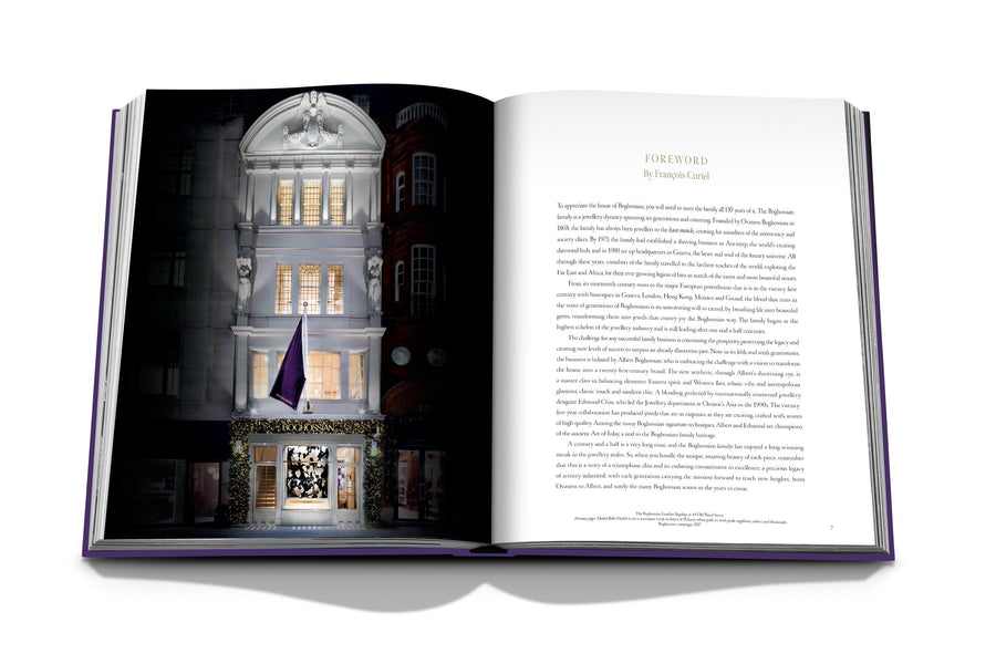 Assouline Boghossian: Expertise Craftsmanship Innovation coffee table book displaying photo of The exterior of Boghossian's London boutique on white background at Spacio India for luxury home decor collection of Jewellery Coffee Table Books.