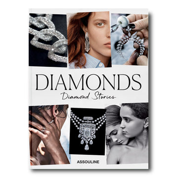 The Assouline Coffee Table Book Diamonds: Diamond Stories showcasing natural diamonds and designer stories has a luxurious cover.