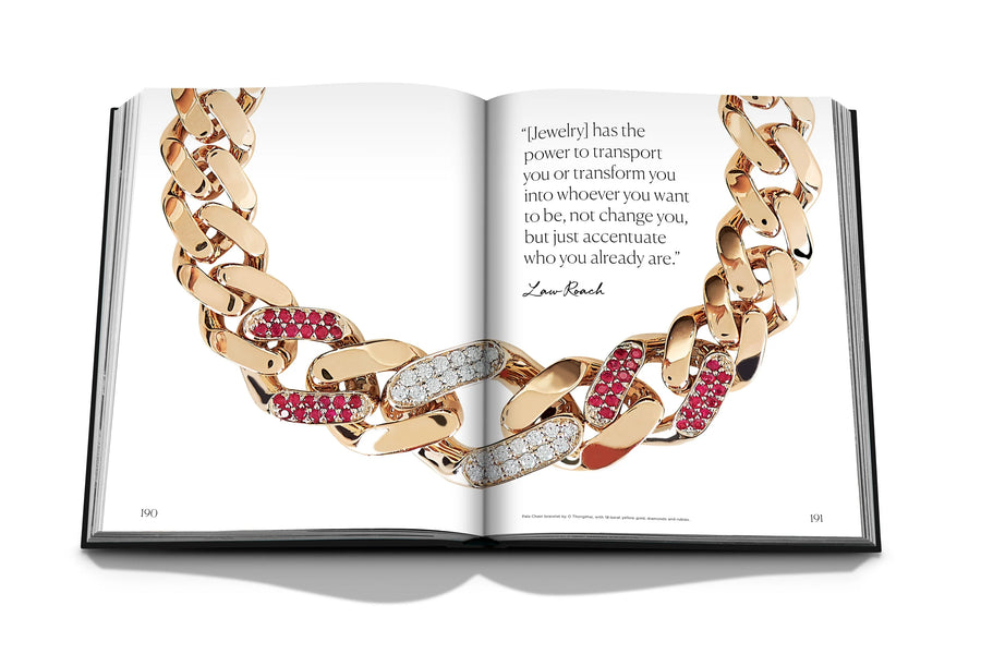 Assouline Diamonds: Diamonds Stories coffee table book displaying image of Pala Chain bracelet by O Thongthai on a white back ground available at Spacio India for luxury home decor collection of Jewellery Coffee Table Books.