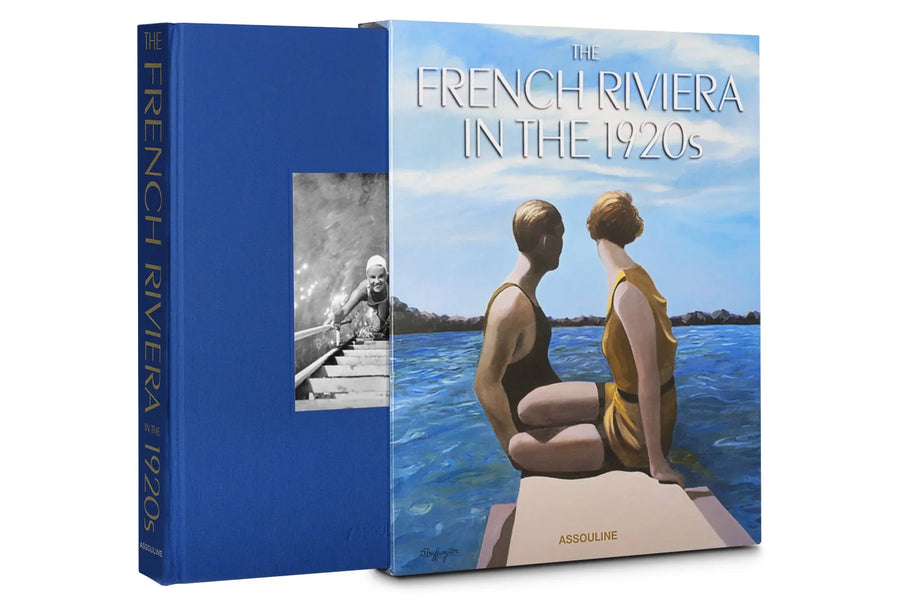 Assouline French Riviera In The 1920s coffee table book with its cover on a white back ground available at Spacio India for luxury home decor collection of Travel Coffee Table Books.