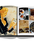 Assouline Italian Chic coffee table book displaying photos of sketch from  illustrator andrea ferolla & Italy restaurants spaces from Italy a white back ground available at Spacio India for luxury home decor accessories collection of Travel Coffee Table Books.