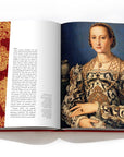 Assouline Jewels of the Renaissance coffee table book displaying Portrait of Eleanor of Toledo Painting by Bronzino on a white background available at Spacio India for luxury home decor accessories collection of Jewellery Coffee Table Books.