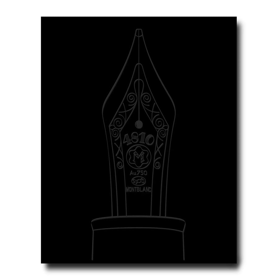 Assouline Montblanc coffee table book with back cover on a white back ground available at Spacio India for luxury home decor accessories collection of Fashion Coffee Table Books.