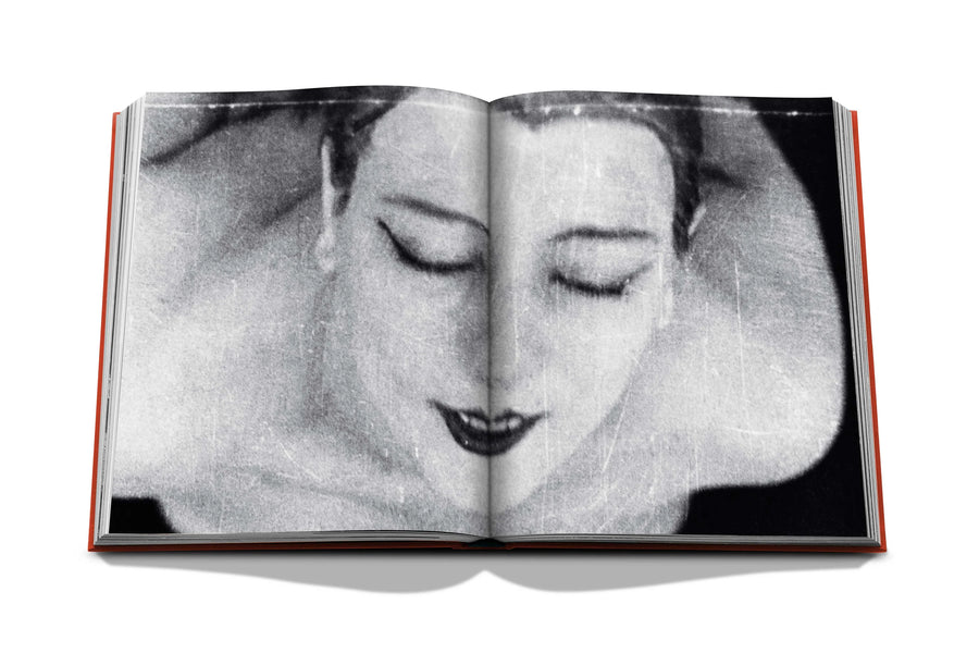 Assouline Paris in the 1920s with Kiki De Montparnasse Coffee Table Book displaying photo print by Man Ray on a white back ground available at Spacio India for luxury home decor accessories collection of Travel Coffee Table Books.