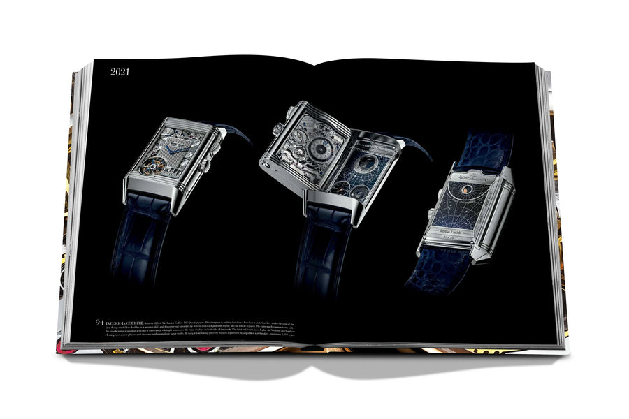 Assouline Coffee Table Book The Impossible Collection of Watches photo of Jaeger-LeCoultre Reverso watch on a white back ground available at Spacio India for luxury home decor accessories collection of Ultimate Coffee Table Books.