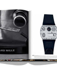 Assouline Coffee Table Book The Impossible Collection of Watches photo of Richard Mille watch & details on a white back ground available at Spacio India for luxury home decor accessories collection of Ultimate Coffee Table Books.