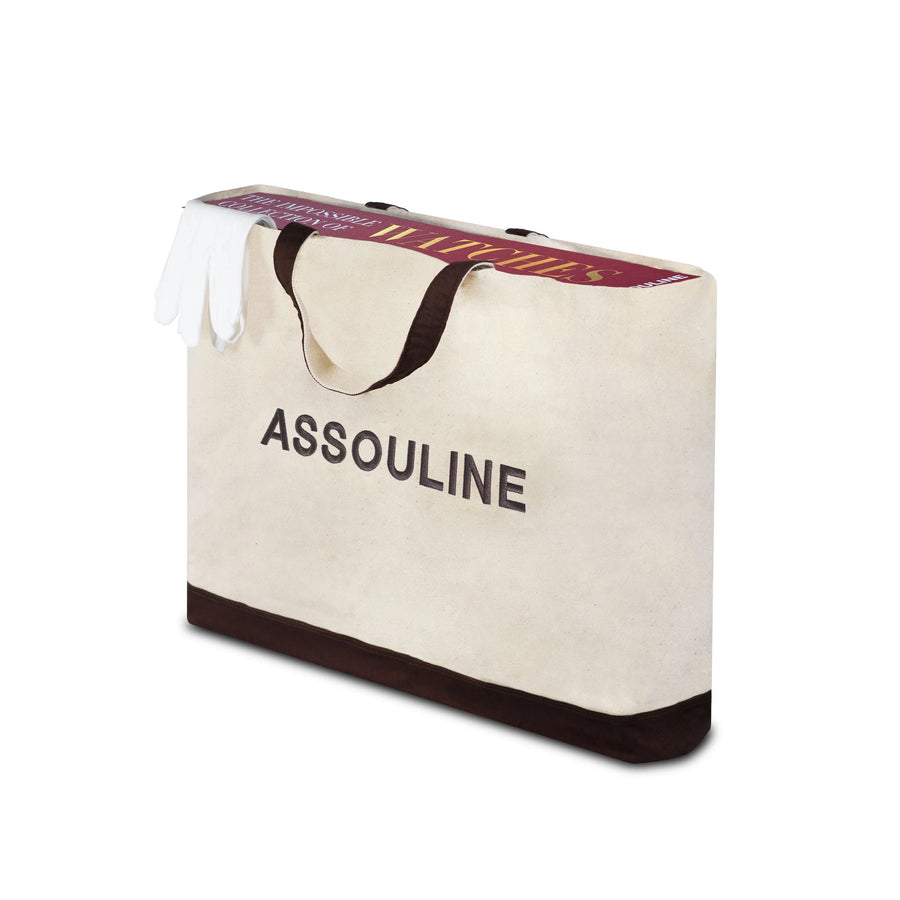 Assouline Coffee Table Book The Impossible Collection of Watches in Bag on a white back ground available at Spacio India for luxury home decor accessories collection of Ultimate Coffee Table Books.