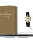 Assouline Coffee Table Book The Impossible Collection of Watches photo of Chopard Happy Diamonds wristwatch on a white back ground available at Spacio India for luxury home decor accessories collection of Ultimate Coffee Table Books.